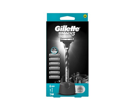 Gillette Mach3 Charcoal - Holicí strojek + 6 náhradních hlavic