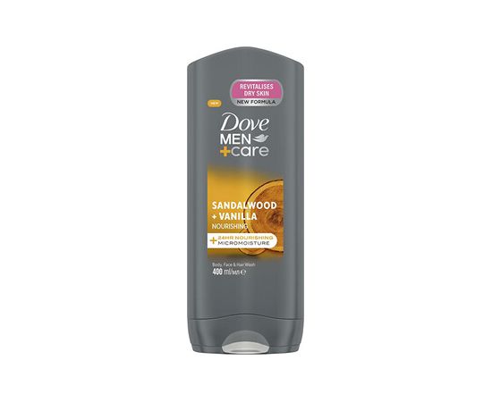 Dove Men+Care Sandalwood & Vanilla Body, Face & Hair Wash 400 ml