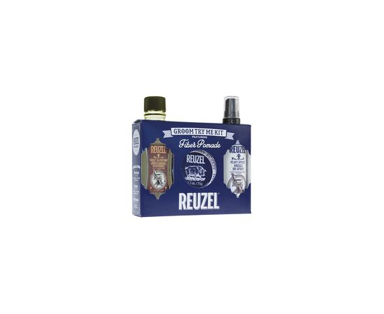 Reuzel Fiber Pomade Groom Try Me Kit - Gift set of hair care for men