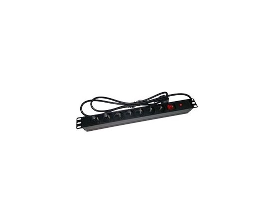 A-lan Alantec Listwa zasilająca 19" 230V - 7 gniazd (typu E - CEE 7/5), z wyłącznikiem LED, z zabezpieczeniem przeciwprzeciążeniowym, kabel 1,8m CEE 7/7 (PZ071U)