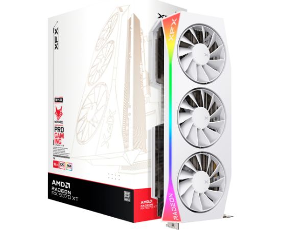 XFX Radeon RX 9070 XT OC Mercury RGB (white, RDNA4, GDDR6, 3x DisplayPort, 1x HDMI 2.1)