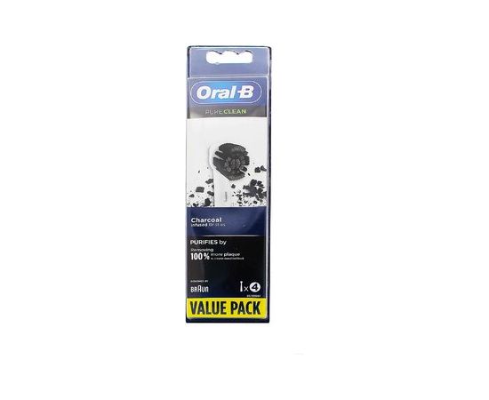 Oral-B Replacement Head for Pure Clean Carbon Toothbrush (Pack of 4)