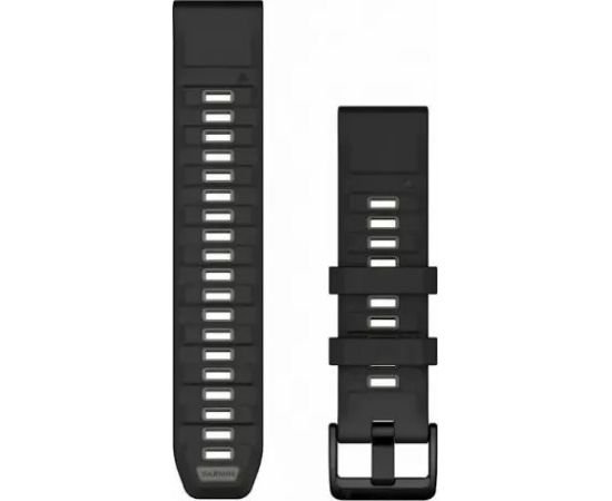 Garmin QuickFit® 22 Watch Bands, Black/Pebble Gray Silicone