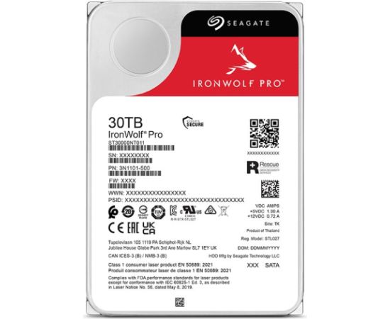Seagate IronWolf Pro ST30000NT011 internal hard drive 30 TB 7200 RPM 512 MB 3.5" Serial ATA III