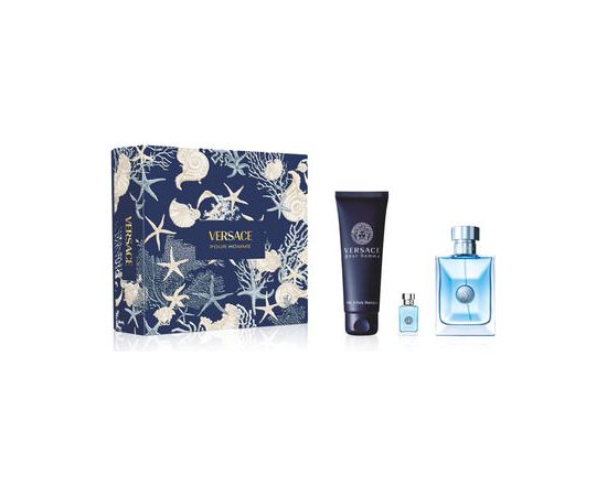 Versace Pour Homme Dárková sada EDT 100 ml, miniaturka EDT 5 ml a sprchový gel 150 ml 100ml