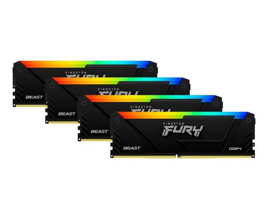 Kingston DDR4 - 32GB -3600 - CL - 17 (4x 8 GB) quad kit (black, KF436C17BB2AK4/32, Beast RGB, INTEL XMP)