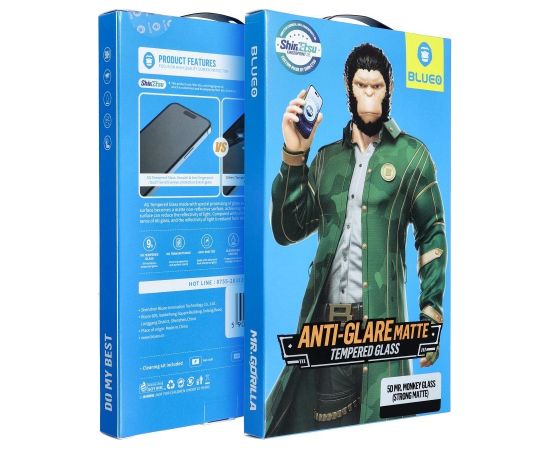 Tempered glass 5D Mr. Monkey Glass (Strong Matte) Apple iPhone 13 Pro/14 black