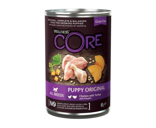 Core Puppy Original, karma mokra, dla szczeni�t, kurczak, indyk i dynia, 400g, puszka