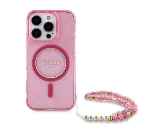 Guess IML Glitter Strap MagSafe Case Чехол для Apple iPhone 16 Pro Max