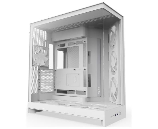 NZXT H9 Flow RGB+, tower case white (matte), tempered glass x 2