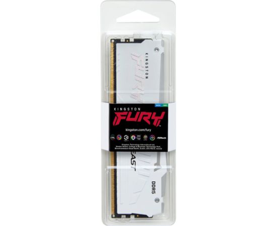 Kingston FURY DDR5 - 16GB - 6000 - CL - 36, single RAM (white, KF560C36BWE2-16, Beast RGB, AMD EXPO)