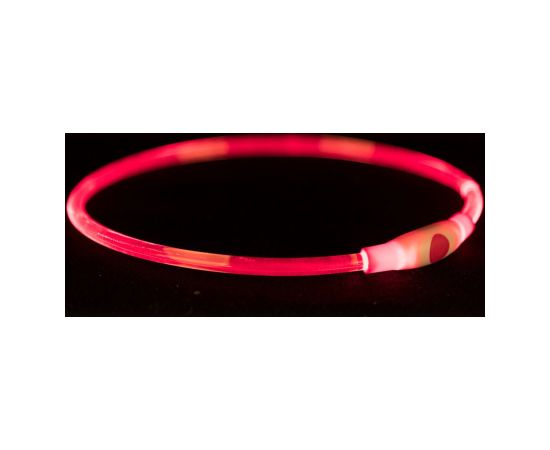Trixie Flash light ring USB, L–XL: 65 cm/ø 8 mm, rød