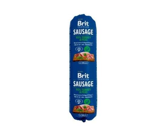 Brit Premium Sausage indyk z groszkiem 800g