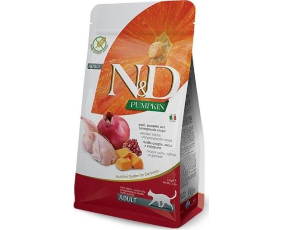 Farmina FARMINA N&D CAT PUMPKIN QUAIL & POMEGRANATE - Koty dorosłe, z przepiórką, dynią i granatem 1,5kg