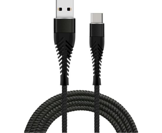 Кабель Fusion Fishbone USB-A - USB-C, 30 Вт | 3А | 1,5 м, черный