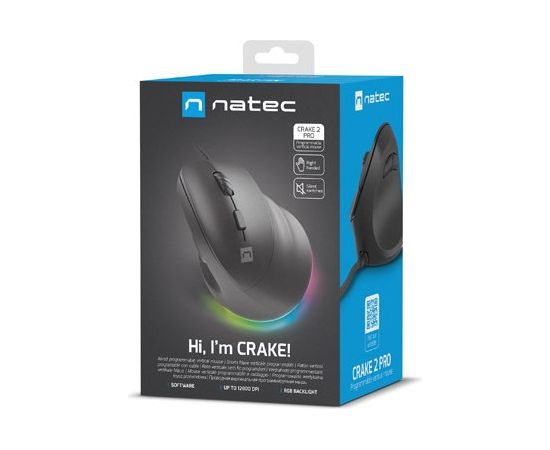 NATEC Crake 2 Pro mouse Universal Right-hand USB Type-A Optical 12800 DPI