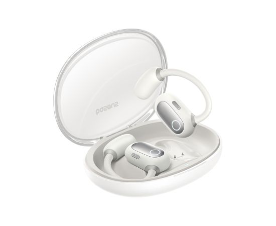 Baseus Atvērtās bezvadu Bluetooth 5.3 austiņas Eli Sport 1 ar uzlādes futrālīti, baltas krāsas