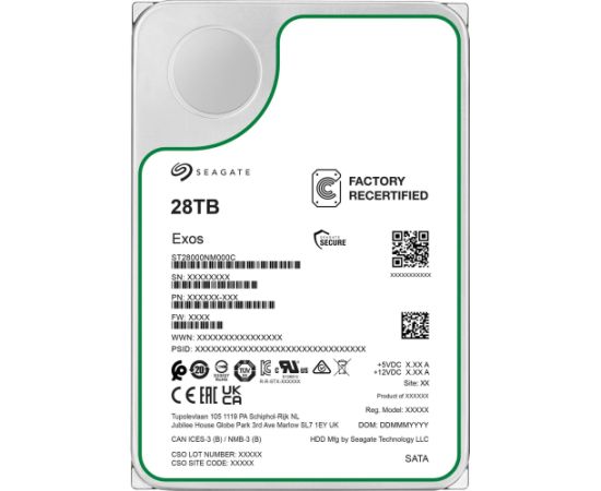 Seagate Exos 28 TB Refurbished, Hard Drive (SATA 6 Gb/s, 3.5")
