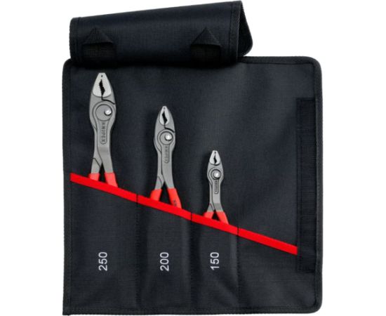 KNIPEX roll-up bag TwinGrip, front gripping pliers set 3-piece (red, length 150 / 200 / 250mm)