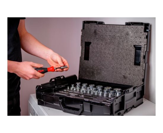 Wiha socket wrench and bit set 1/4 and 1/2, 60 pieces (with 2 ratchets and plug-in handle, in L-BOXX)