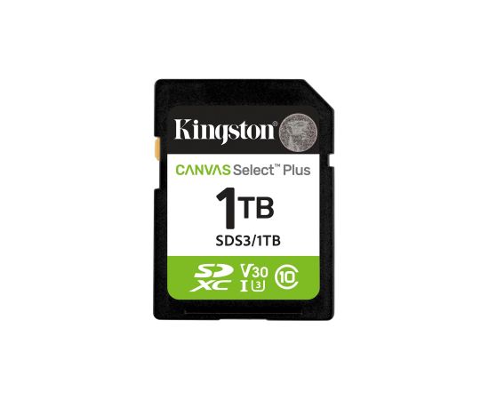 Kingston Technology 1TB SDXC Canvas Select Plus Gen3 150MB/s C10 UHS-I U3 V30