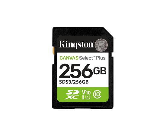 Kingston Technology 256GB SDXC Canvas Select Plus Gen3 150MB/s C10 UHS-I U1 V10