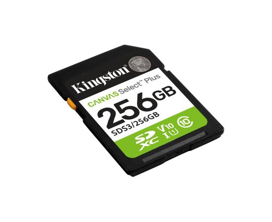 Kingston Technology 256GB SDXC Canvas Select Plus Gen3 150MB/s C10 UHS-I U1 V10