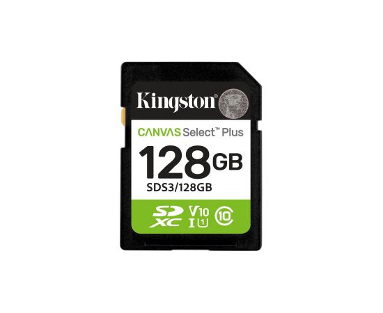 Kingston Technology 128GB SDXC Canvas Select Plus Gen3 150MB/s C10 UHS-I U1 V10