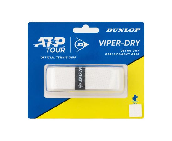 Tennis racket replacement grip DUNLOP VIPERDRY ATP 1pcs, white