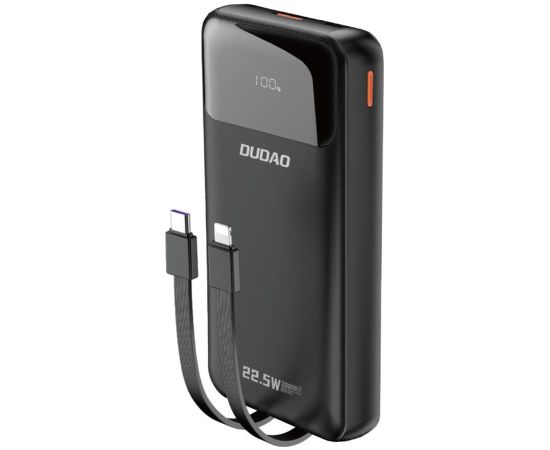 Dudao   Dudao K15Pro Power Bank 20000mAh 22.5W PD USB-C / USB-A / Built-in Lightning and USB-C Cables - Black