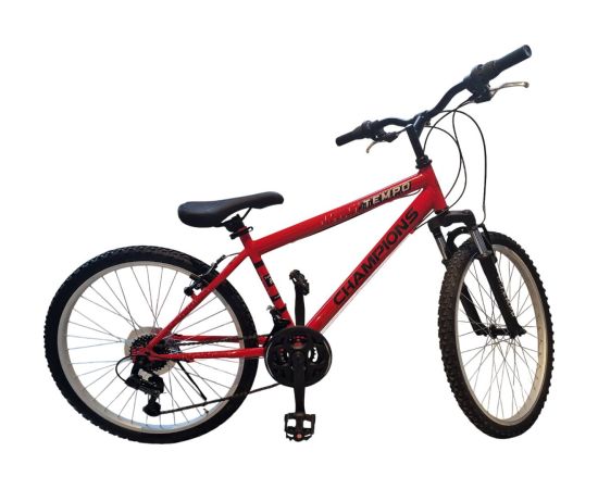 Pusaudžu velosipēds Champions 24 Tempo (TMP.2401) melns/sarkans