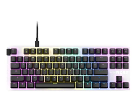 DE layout - NZXT FUNCTION TENKEYLESS, gaming keyboard (white/black, Gateron Red, hot-swap)