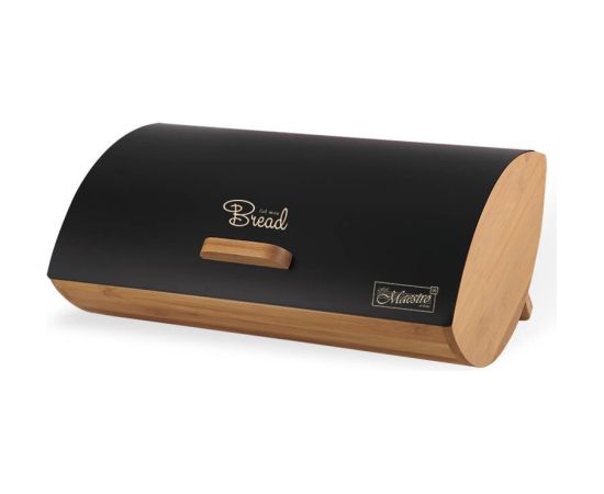 Maestro MR-1775-BLACK bread box Other Black, Wood Bamboo, Metal