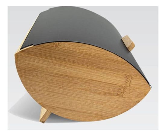 Maestro MR-1775-BLACK bread box Other Black, Wood Bamboo, Metal