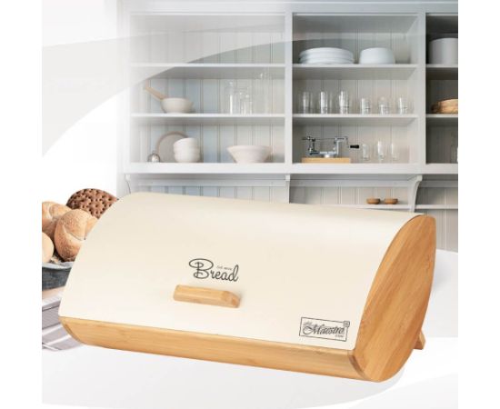 Maestro MR-1775-IVORY bread box Other Ivory, Wood Bamboo, Metal