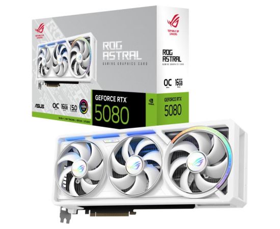ASUS NVIDIA ROG ASTRAL GEFORCE RTX 5080 16GB GDDR7 WHITE OC EDITION Triple slot Fansink 90YV0LV4-M0NA00