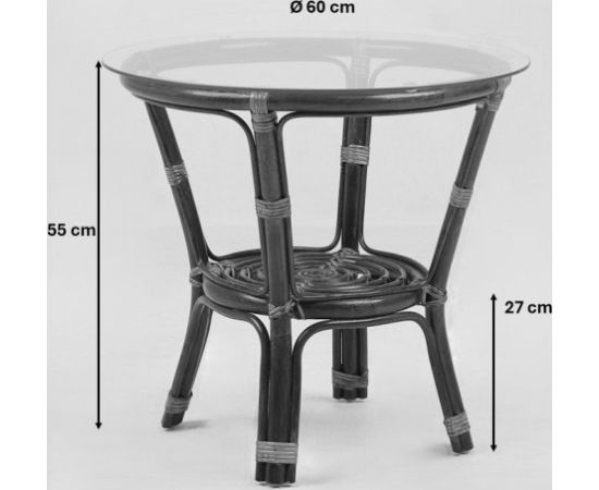 FURNIT SET OUT DARK BROWN ARMCHAIR/TABLE