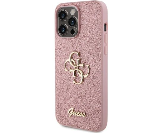 Guess Glitter Script Big 4G Back Case Aizsargapvalks Priekš Apple iPhone 15 Pro Max