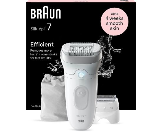 Braun Silk-épil 7-041 (white/silver, incl. storage bag, shaving head, + trimmer head for sensitive areas)