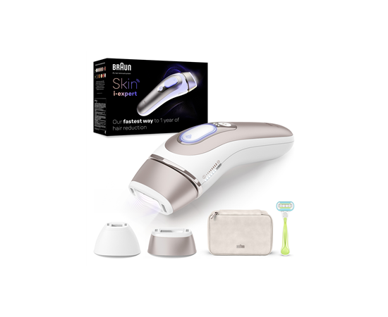 Braun Skin i-expert Pro IPL PL7147, hair remover (white/rose gold, incl. bag + 2 attachments + Venus Extra Smooth)