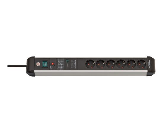Brennenstuhl Premium-Protect-Line 6-way power strip (black/aluminium, 5 metres, 60,000A surge protection)