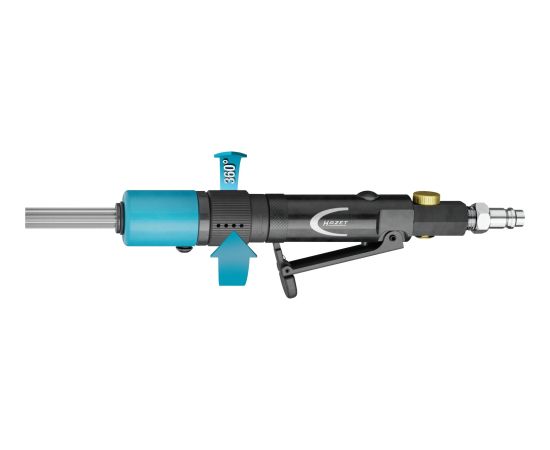Hazet mini needle scaler 9035M-6, pneumatic scaler (black/blue)