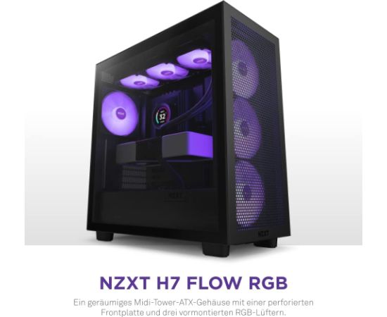 NZXT H7 Flow RGB , tower case (black (matt), tempered glass)