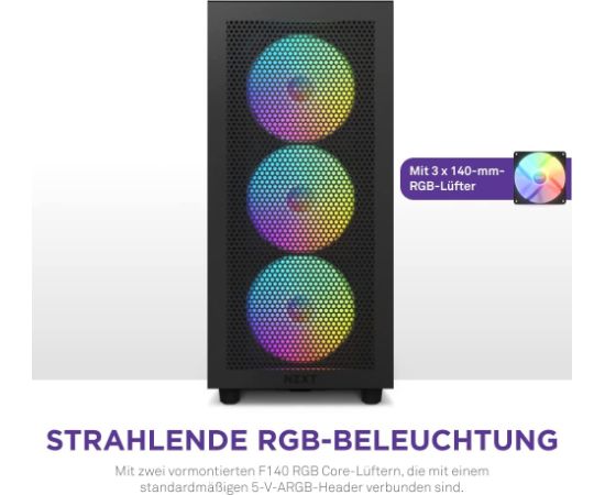NZXT H7 Flow RGB , tower case (black (matt), tempered glass)