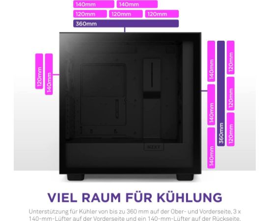 NZXT H7 Flow RGB , tower case (black (matt), tempered glass)