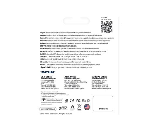 Patriot FLASHDRIVE Tab T560 64GB Dual USB 120MB/s