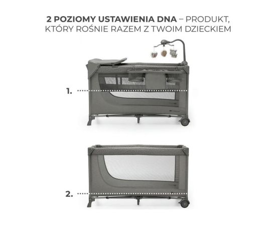 KinderKraft Łóżeczko turystyczne JOY 2 DARK GREY