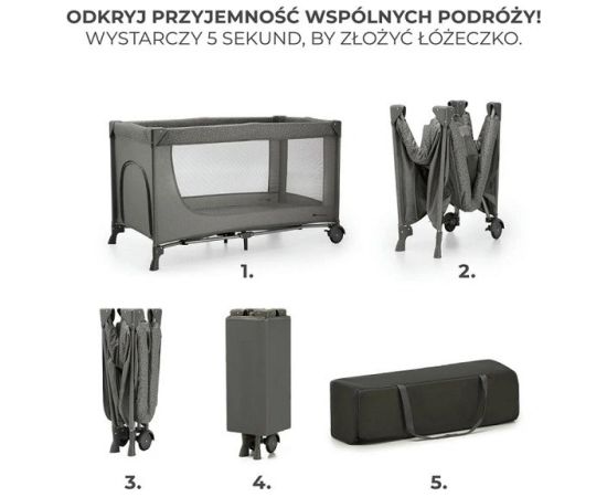 Kinderkraft Łóżeczko turystyczne Joy 2 ciemnoszary
