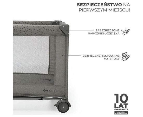 Kinderkraft Łóżeczko turystyczne Joy 2 ciemnoszary