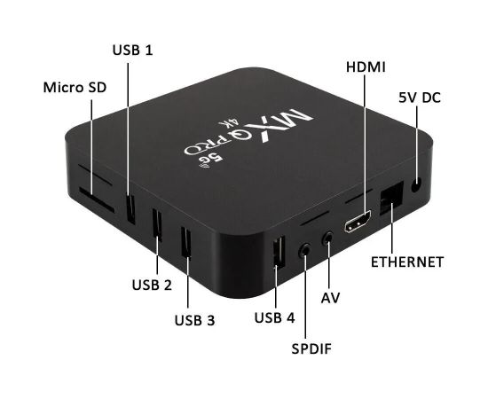 MXQ Pro 4K 5G TV Box 2GB / 16GB / Quad Core RK3228A / Android 12